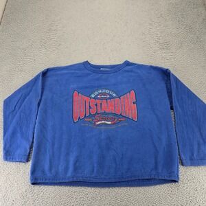 Bonjour Sweatshirt Mens One size Fits all Blue‎ Vintage Outstanding